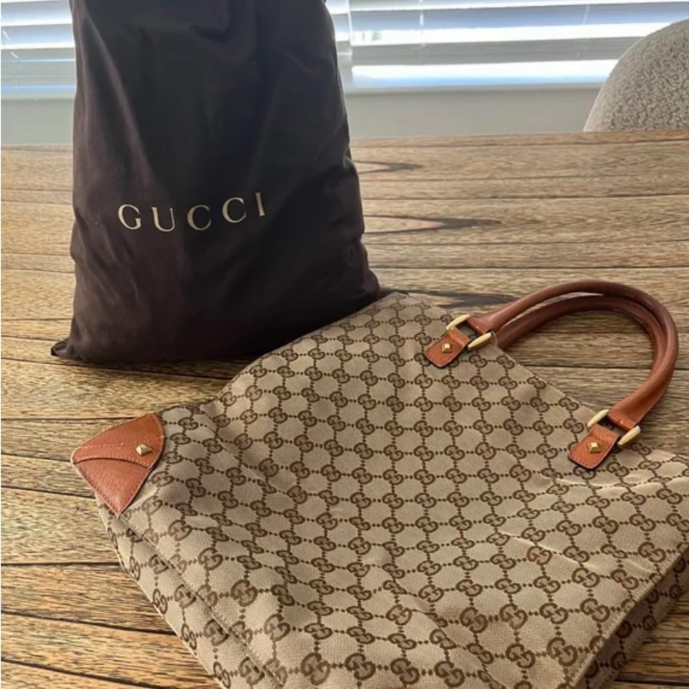 Gucci Brown Monogram Tote Bag